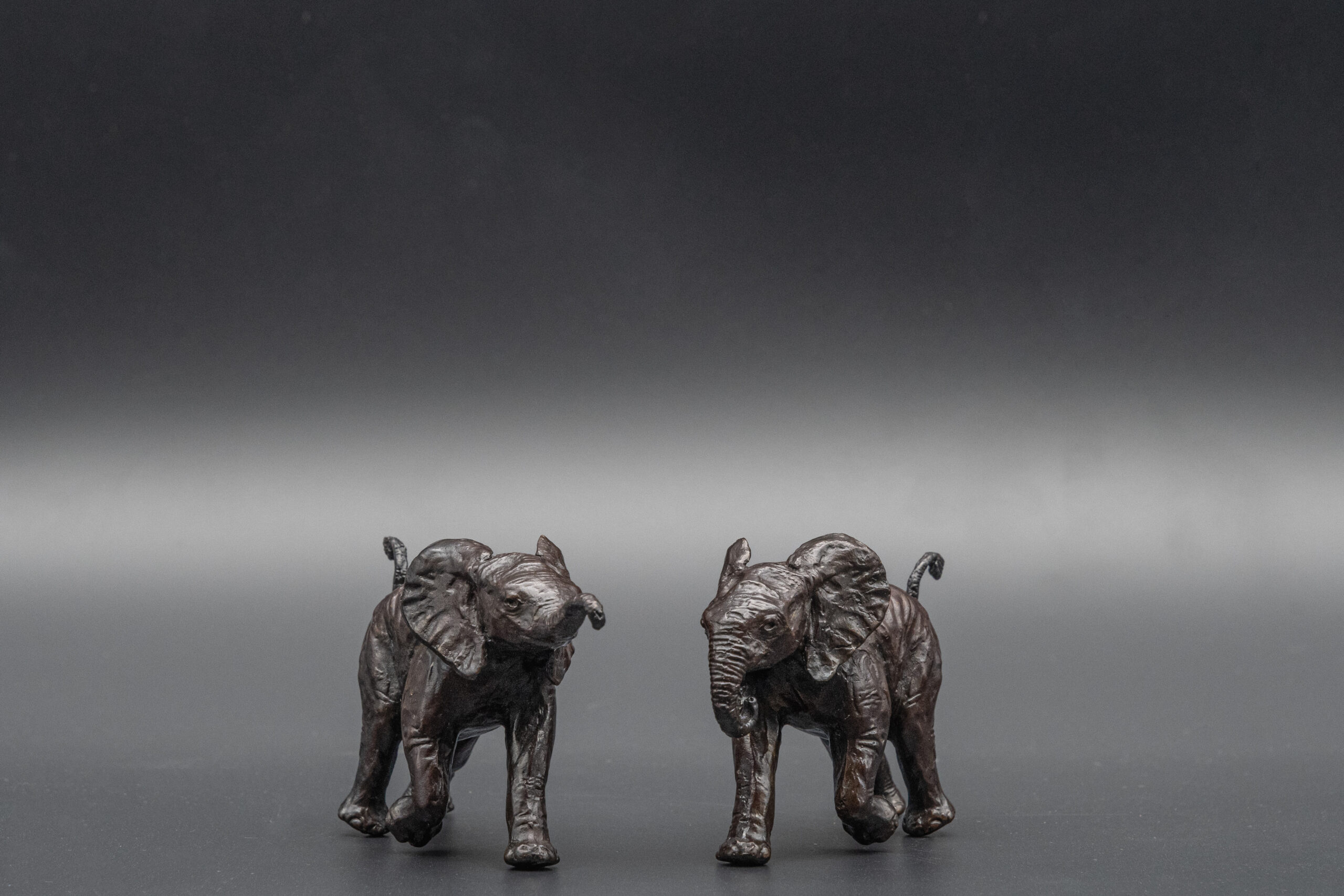 Small Bronze Elephant Calf Pair - Image 3